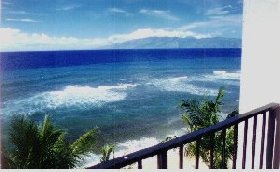 View from lanai. Molokai in background.